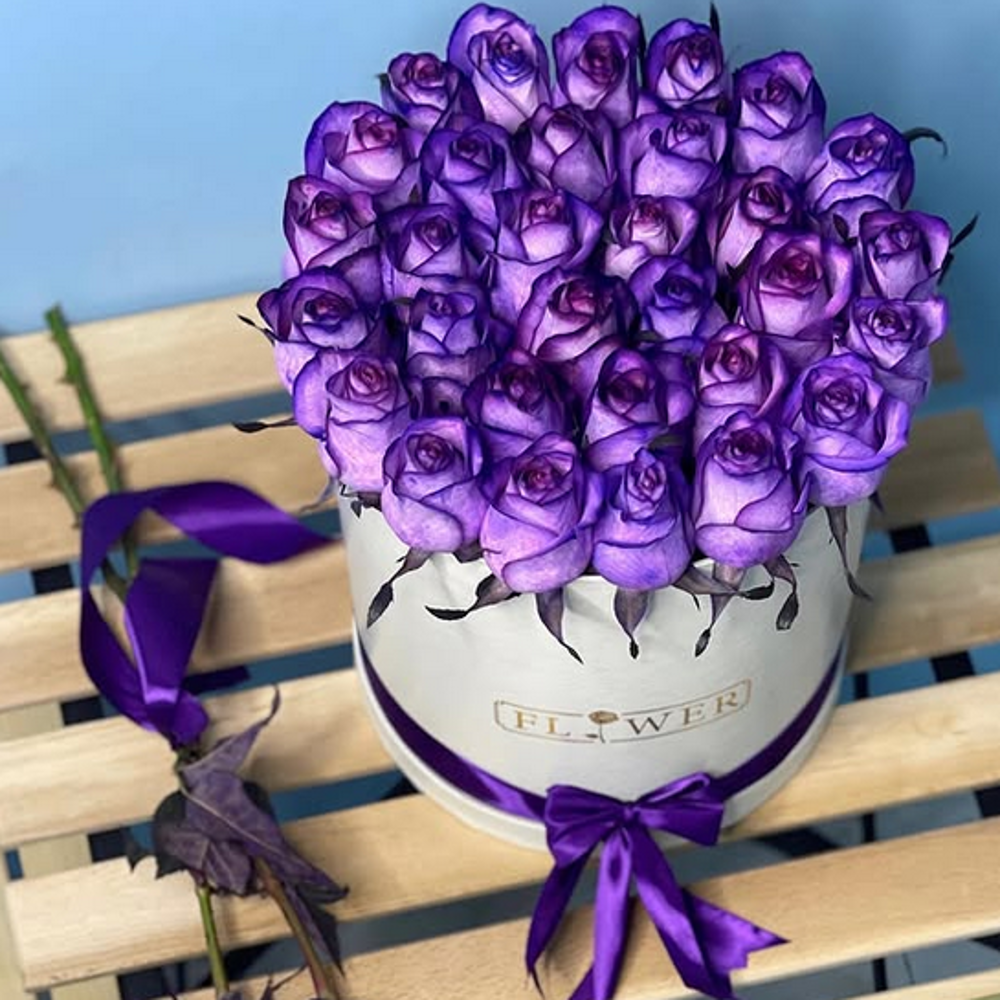 باکس گل رز بنفش